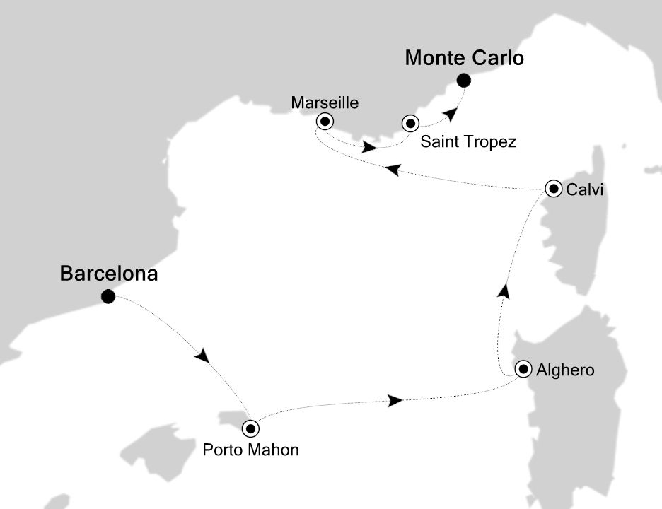 Luxury Cruise from Barcelona to Monte Carlo