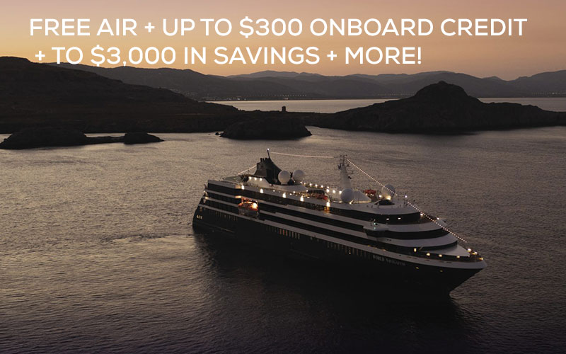 Atlas expeditions up to $3,000 in savings + FREE Air + up to $300 Onboard credit + Port charges and taxes!