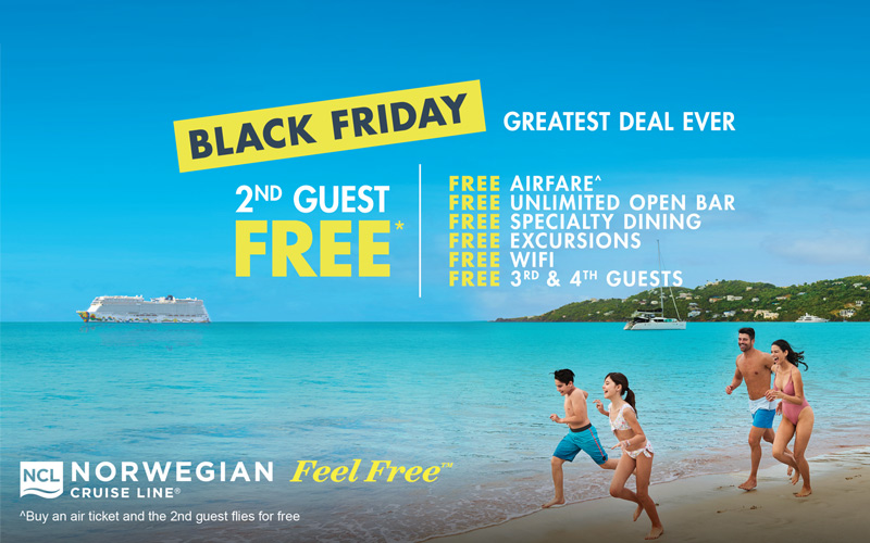 Black Friday Offer: 2nd Guest sails free plus all-inclusive with Norwegian Cruises
