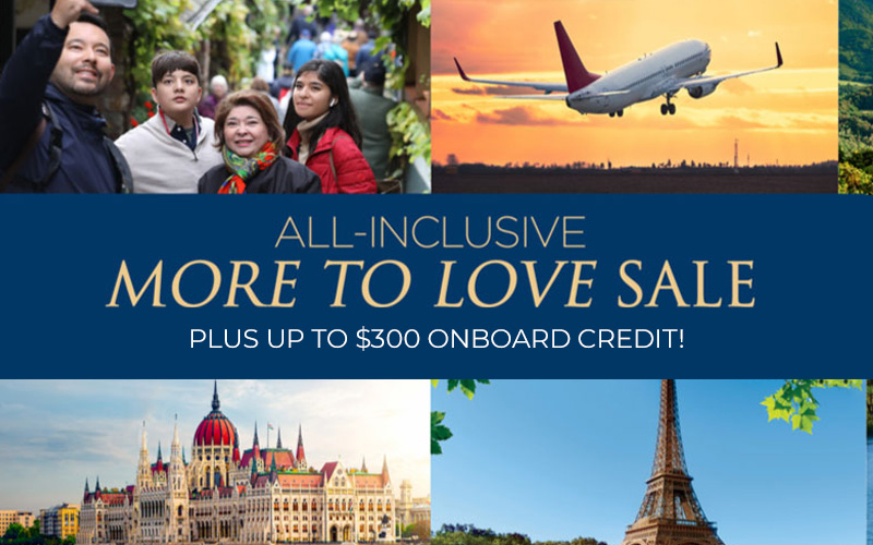 Roundtrip Air, Land package, Transfers, Port charges, up to $300 onboard credit, plus Travel Waiver as low as $5,499*!