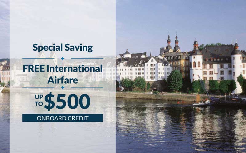 Special Savings plus FREE International Airfare plus up to $500 Onboard Credit with Viking Cruises
