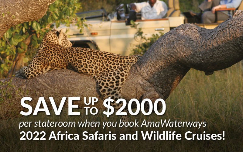 Up to $2000 savings on AmaWaterways 2022 Africa Safaris and Wildlife Cruises