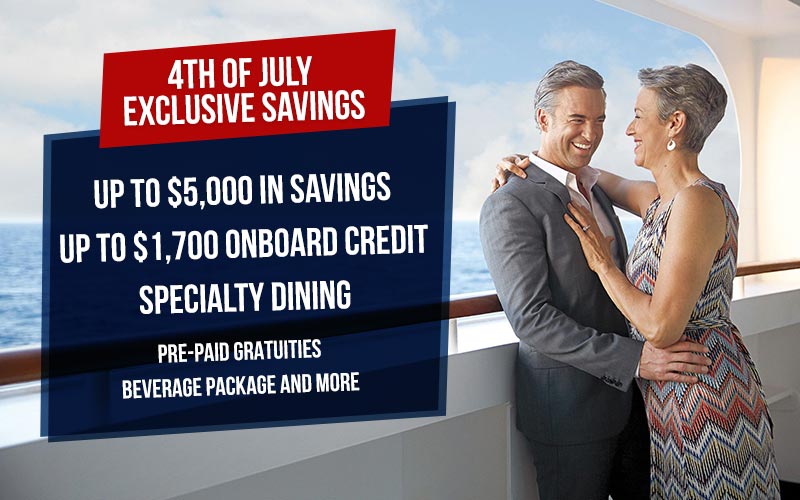 Exclusive Two-Category Veranda Suite Upgrade + 50% off Deposit + up to $500 Onboard Credit!