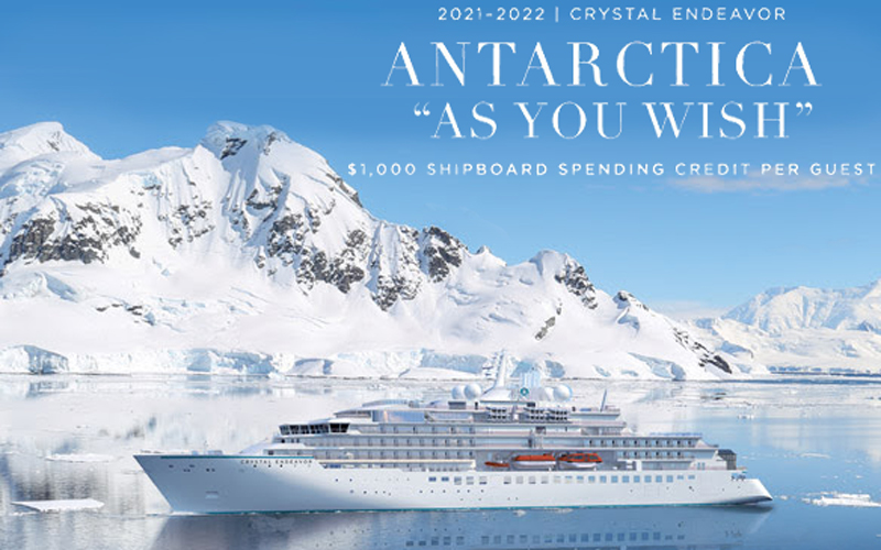 Antarctica up to $2,000 “As You Wish” Spending Credit with Crystal Expedition Cruises