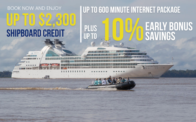 Book now and Enjoy Up to $2,300 Shipboard Credit, Up to 600 Minute Internet Package plus Up to 10% Early Bonus Savings