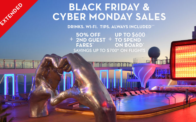 CELEBRITY´S BIGGEST BLACK FRIDAY SALE EVER up to $600* Onboard credit + 50% off 2nd guest + save up to $700 on Flights*