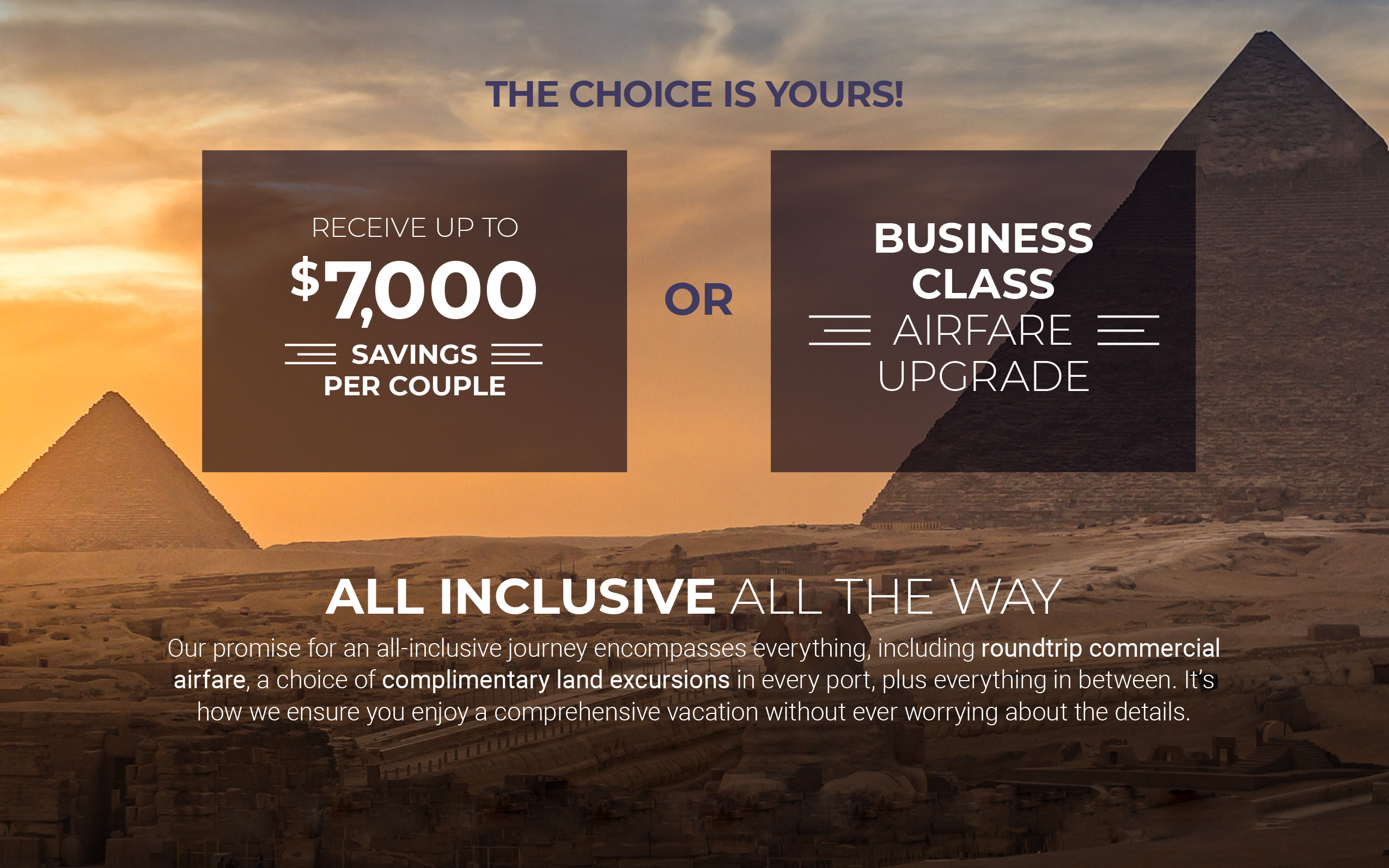 Enjoy up to $7,000 savings per couple or Business Class Upgrade with Atlas Voyages