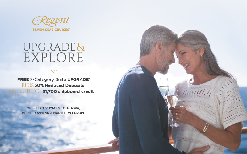 FREE 2-Category Suite Upgrade, 50% Reduced Deposits, plus up to $1,700 Shipboard Credit with Regent