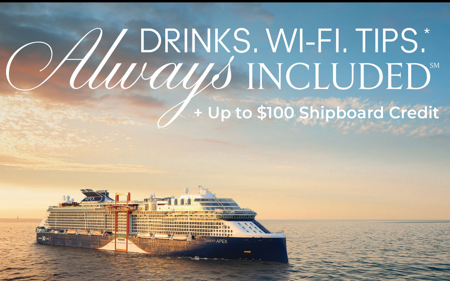 Free Drinks. Wi-FI. Tips and SBC with Celebrity Cruise