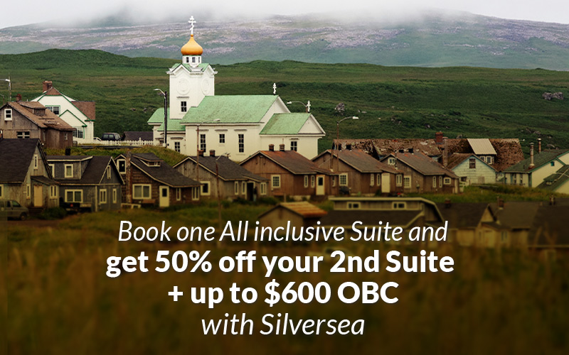 Get 50% off your 2nd Suite, plus up to $600 Onboard Credit on 2022 Silverseas Baltic and Alaska itineraries