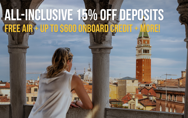 Silversea All-Inclusive Fares with 15% Reduced Deposit, FREE Air, up to $600 onboard credit, and More