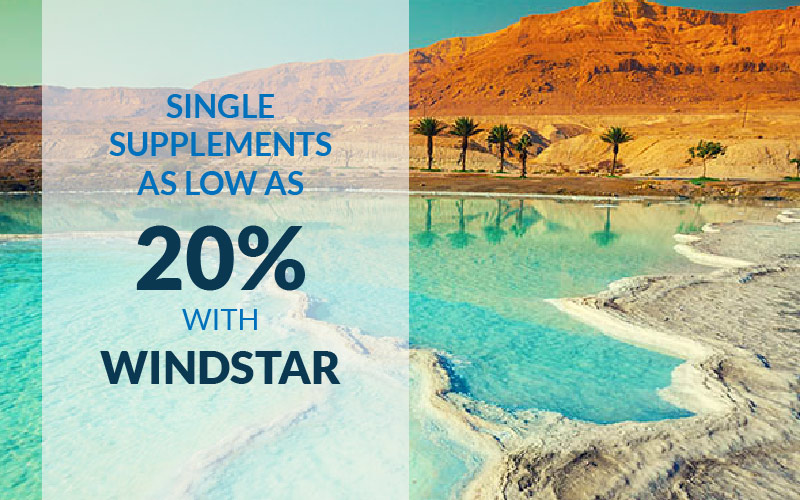 Single supplements as low as 20% with Windstar Cruises