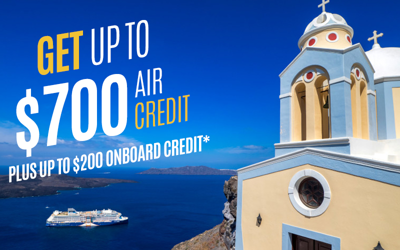 Travel this Summer with Celebrity Cruises and Receive up to $700 Air Credit per cabin