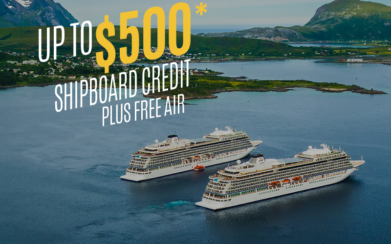 Get FREE Air plus up to $500 Shipboard Credit on Viking Ocean Cruises