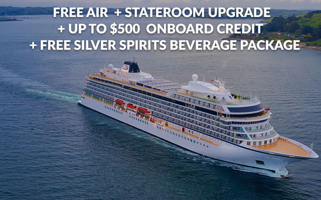 Viking FLASH sale FREE Air + Stateroom upgrade + FREE Silver Spirits Beverage Package + up to $500 onboard credit