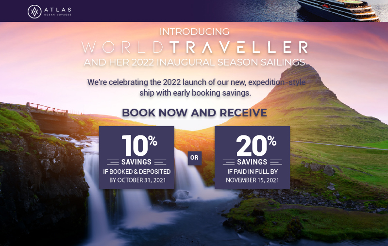 Welcome 2022 with luxe-adventure voyages and get FREE Air + up to 20%